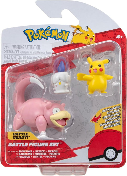 Pokémon Battle Figure - Features Pikachu,Litwick and Slowpoke Battle Figures - Inspire Newquay