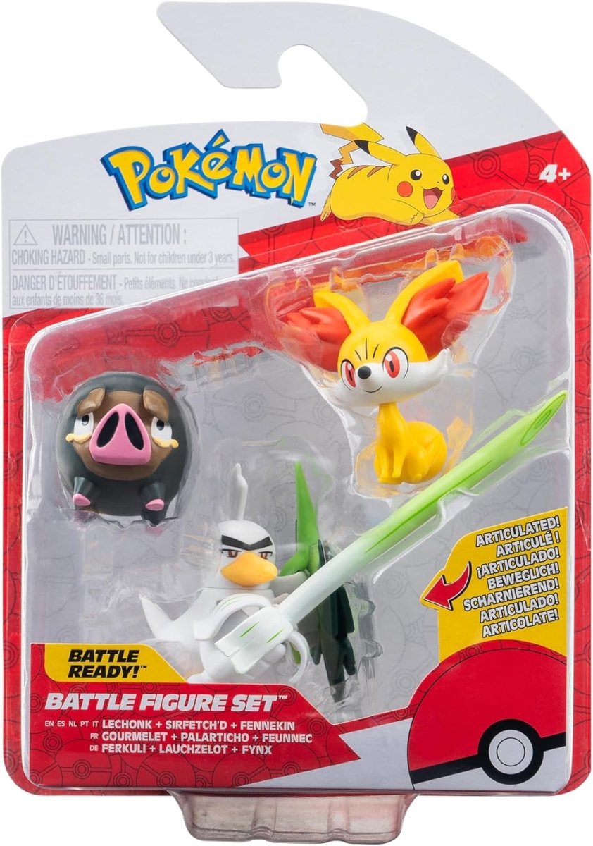 Pokémon Battle Figure Set 3 - Pack Fennekin, Lechonk, Sirfetch'd 5 cm - Inspire Newquay