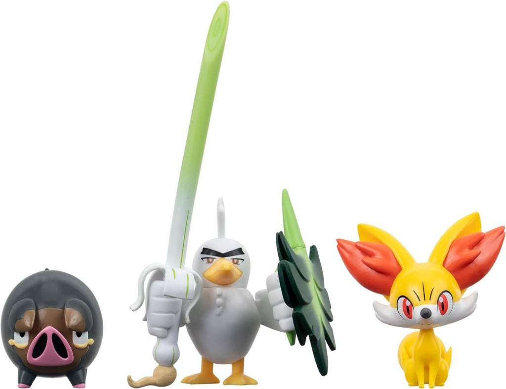 Pokémon Battle Figure Set 3 - Pack Fennekin, Lechonk, Sirfetch'd 5 cm - Inspire Newquay