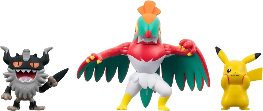 Pokémon Battle Figure Set 3 - Pack Pikachu, Perrserker, Hawlucha 5 cm - Inspire Newquay