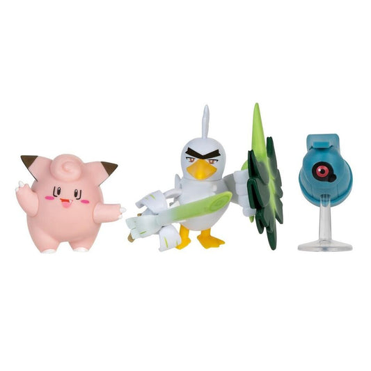 Pokemon Battle Figure Set Clefairy Beldum Sirfetch'd - Inspire Newquay