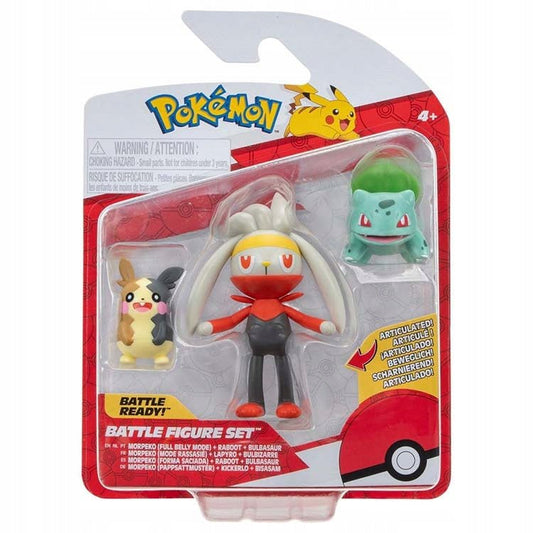 Pokémon Battle Figure Set - Morpeko, Raboot and Bulbasaur - Inspire Newquay