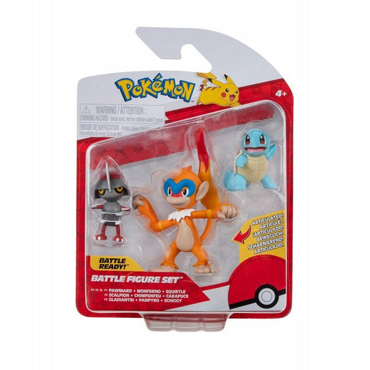 Pokemon Battle Figure Set- "Pawniard, Monferno, Squirtle" - Inspire Newquay