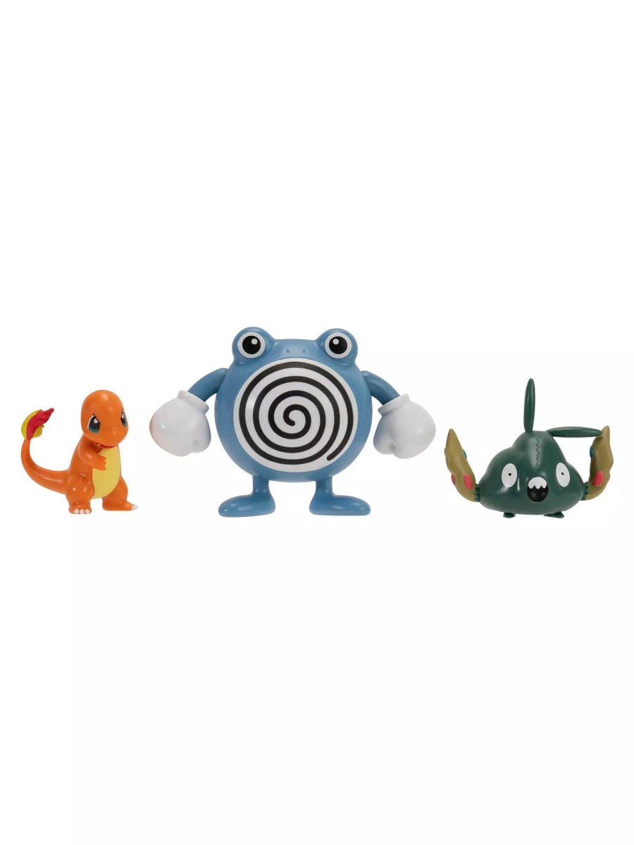 Pokémon Battle Figures 3 Pack Charmander, Trubbish and Poliwhirl - Inspire Newquay