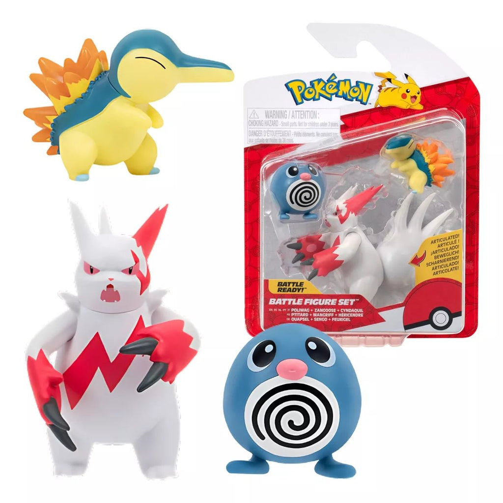 Pokémon Battle Figures 3 Pack Poliwag, Cyndaquil and Zangoose - Inspire Newquay