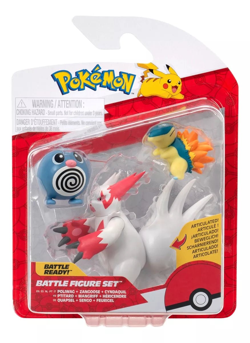 Pokémon Battle Figures 3 Pack Poliwag, Cyndaquil and Zangoose - Inspire Newquay