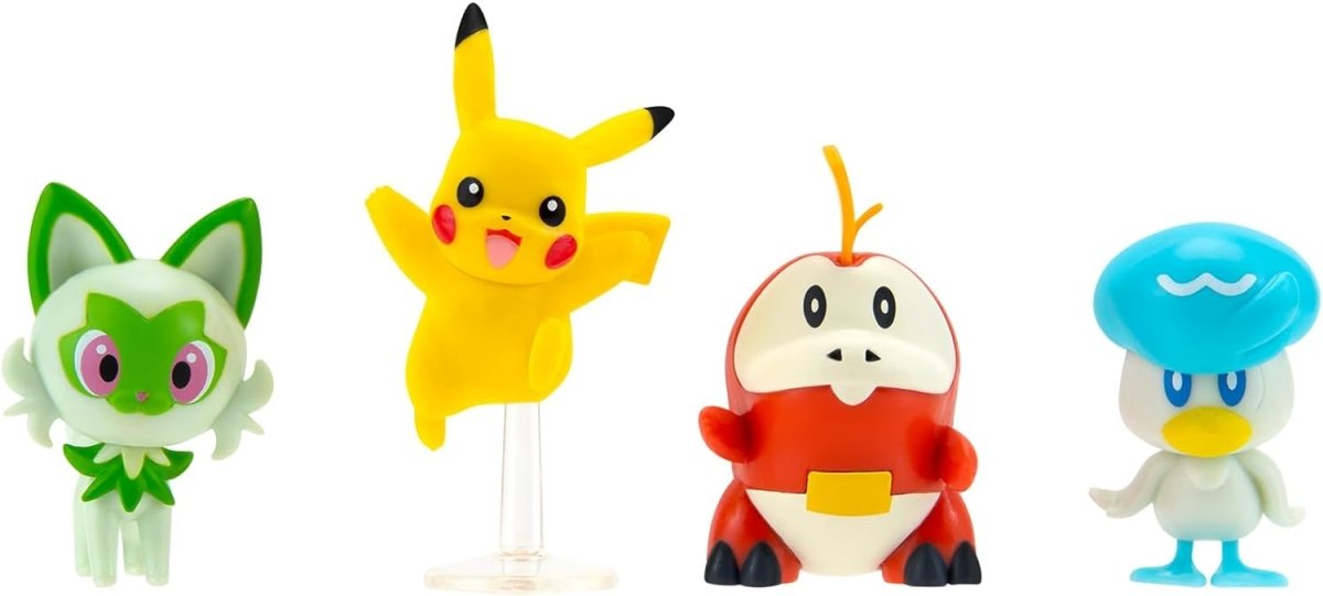 Pokémon Paldea Battle Figure 4 Pack - 2-Inch Pikachu, Fuecoco, Sprigatito, and Quaxly Battle Figures - Inspire Newquay