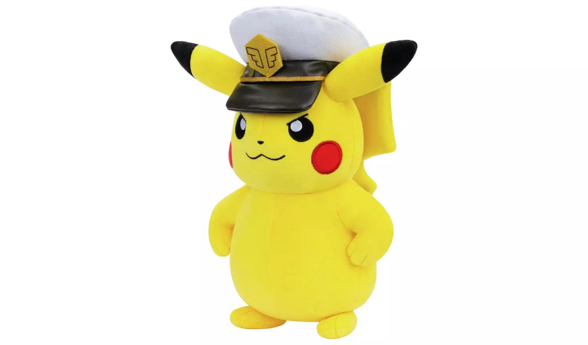 Pokemon Pikachu 8 Inch Plush with Captain Hat - Inspire Newquay