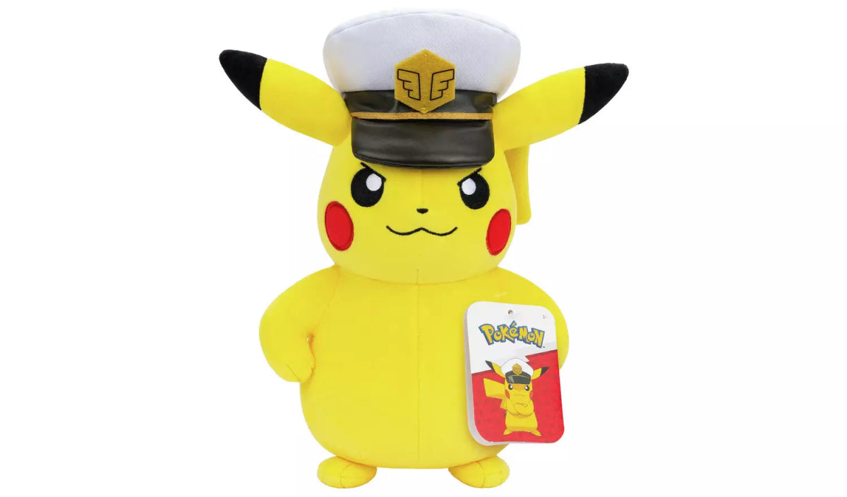 Pokemon Pikachu 8 Inch Plush with Captain Hat - Inspire Newquay