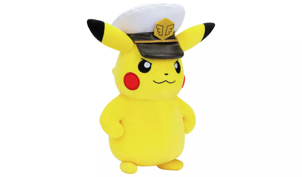 Pokemon Pikachu 8 Inch Plush with Captain Hat - Inspire Newquay