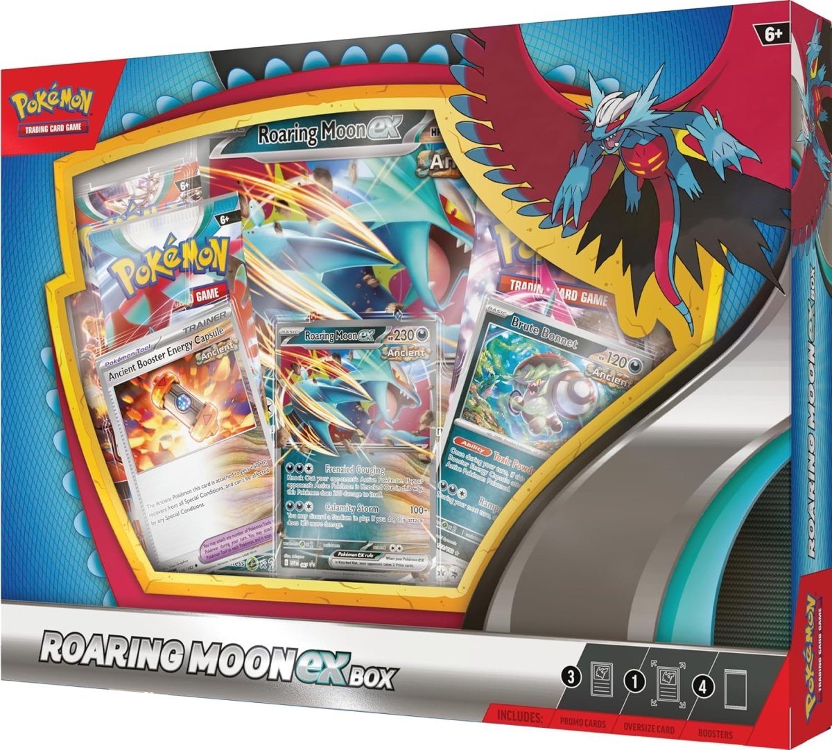 Pokémon TCG: Roaring Moon ex Box (1 Foil Promo Card, 1 Oversize Foil Card & 4 Booster Packs) - Inspire Newquay