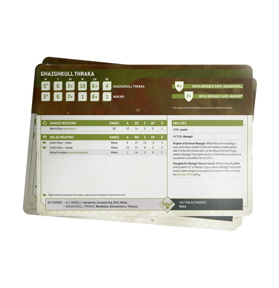 PRE ORDER Datasheet Cards: Orks - Inspire Newquay