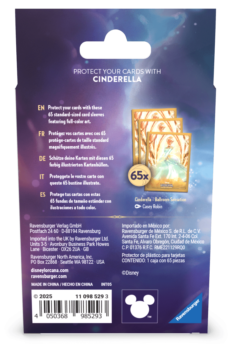 PRE ORDER Disney Lorcana: Archazia's Island Card Sleeves - Cinderella (65) - Inspire Newquay