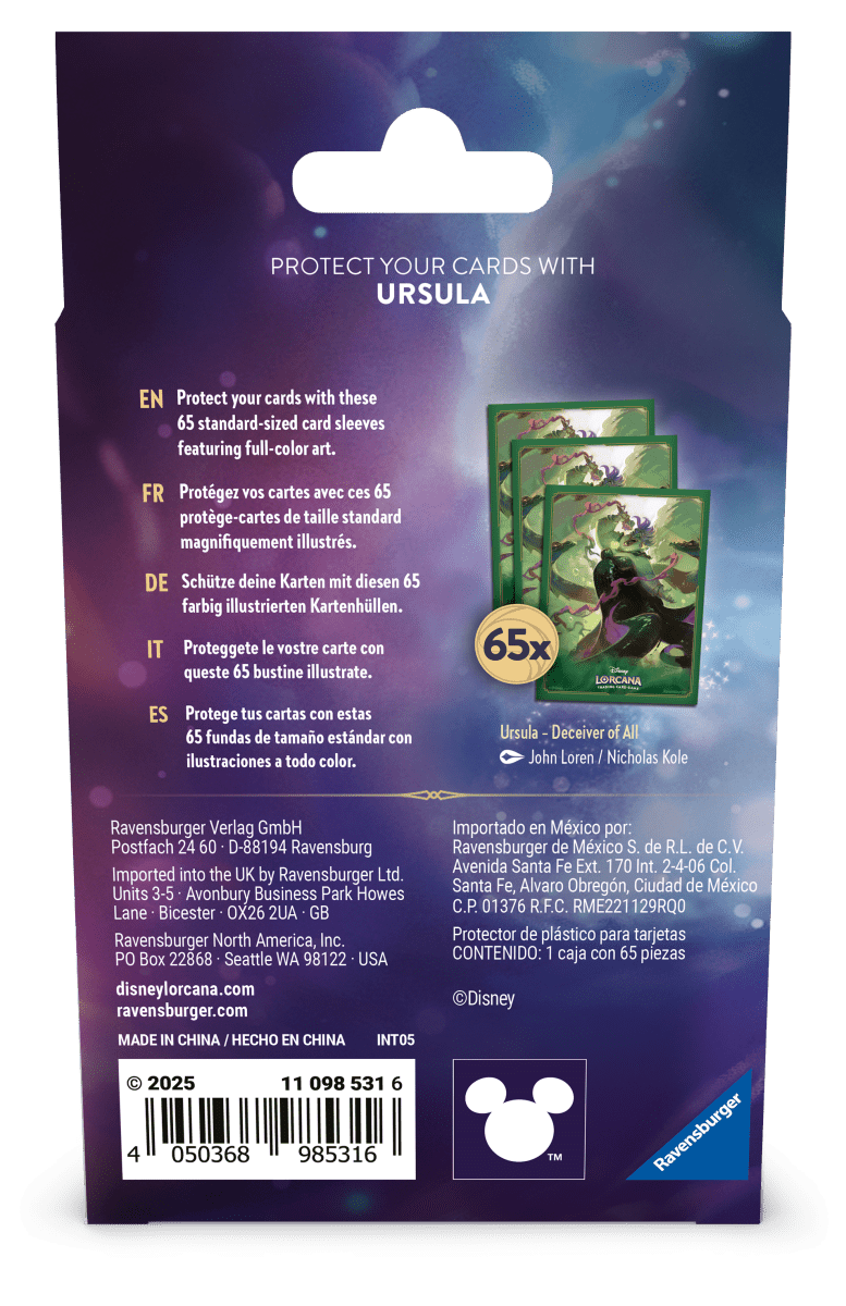 PRE ORDER Disney Lorcana: Archazia's Island Card Sleeves - Ursula - Inspire Newquay