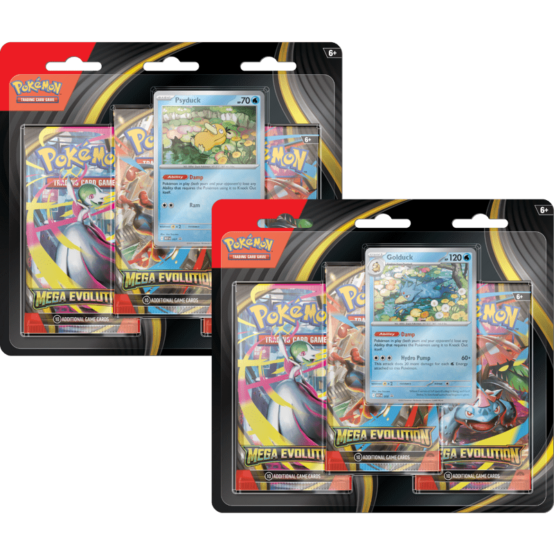 PRE ORDER Pokémon TCG: Mega Evolution - 3 - pack Blister (1 RANDOM SUPPLIED) - Inspire Newquay