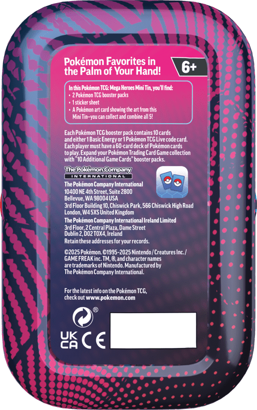 PRE ORDER Pokémon TCG: Mega Heroes - Mini Tins Assorted (1 RANDOM SUPPLIED) - Inspire Newquay
