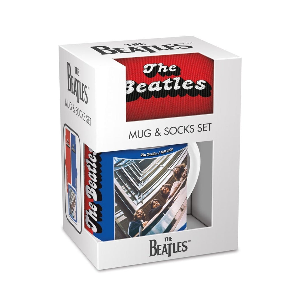 PRE ORDER The Beatles (Red And Blue) Mug & Sock Set - Inspire Newquay