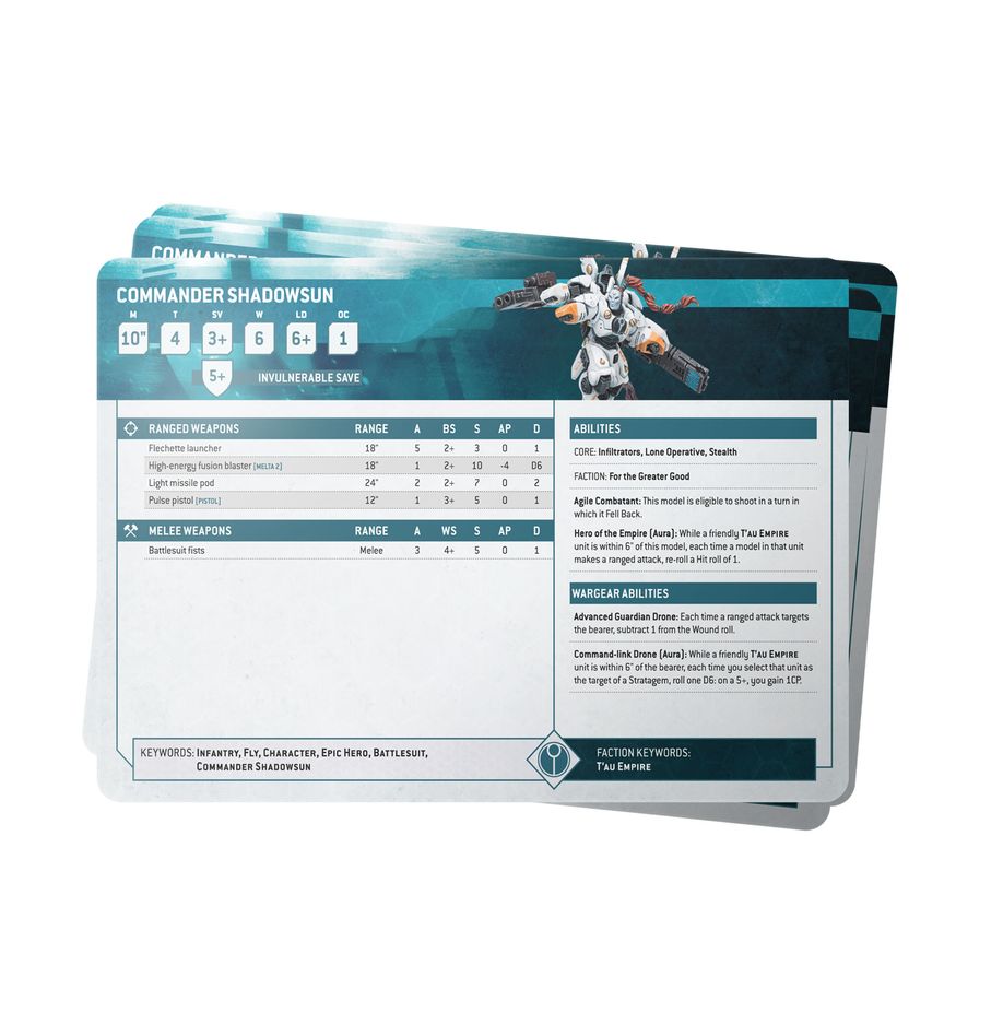 PRE ORDER Warhammer 40K: Datasheet Cards: T'au Empire - Inspire Newquay