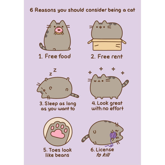 Pusheen (Reasons To Be A Cat) Postcard Print A6 - Inspire Newquay