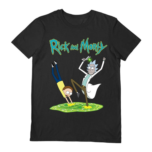 Rick And Morty (Portal) Black Unisex T - Shirt - Inspire Newquay