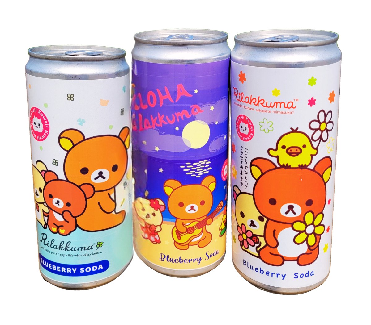 Rilakkuma Blueberry Flavour Soda Can 330ml (1 RANDOM Supplied) - Inspire Newquay
