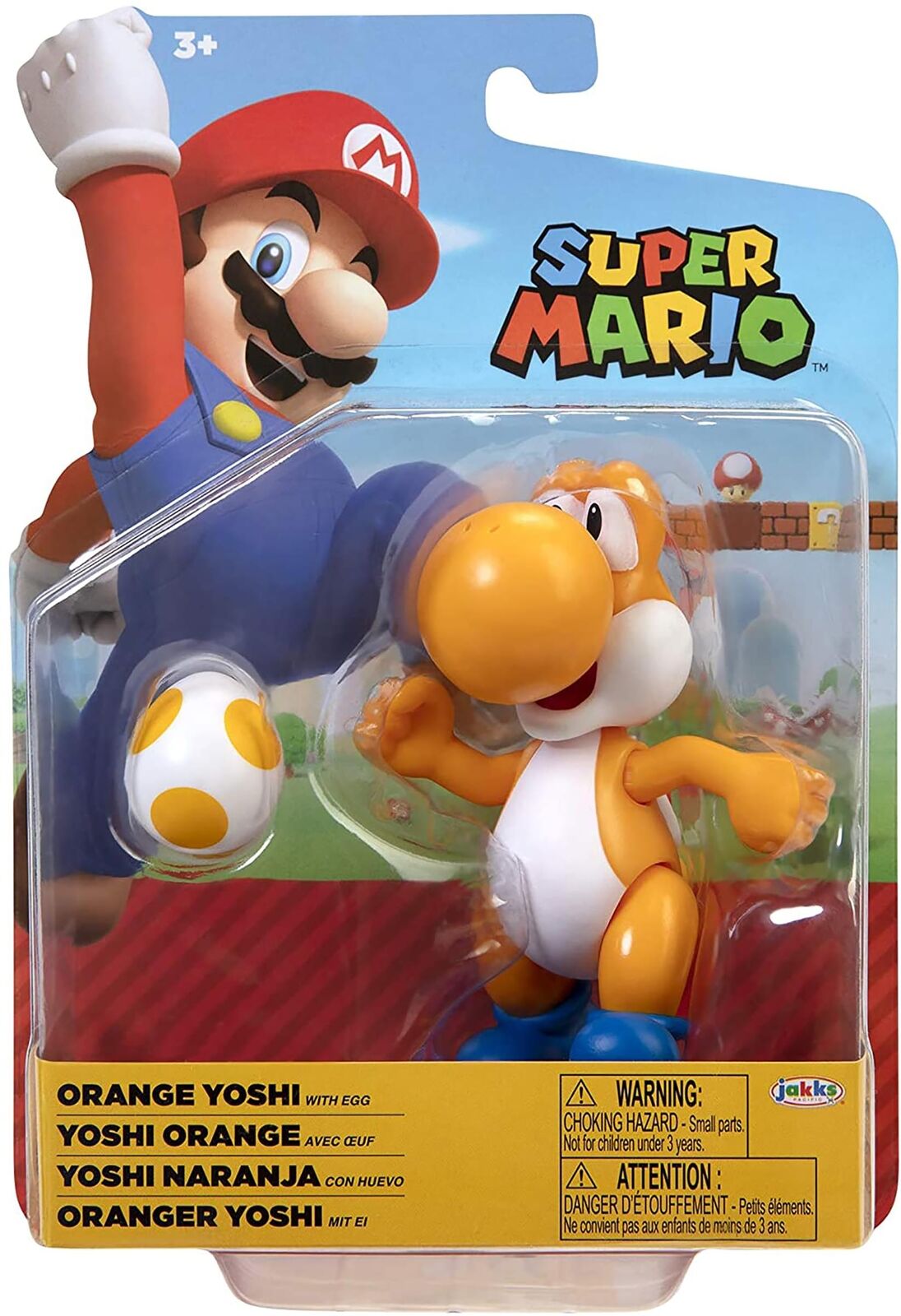 Nintendo Super Mario 10cm Figure Orange Yoshi with Egg