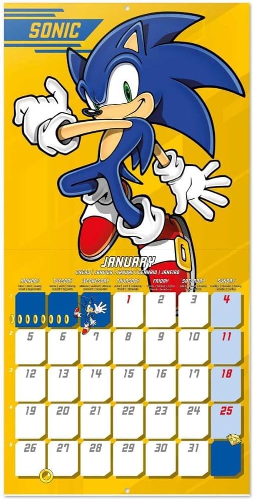 SALE Sonic the Hedgehog Calendar 2026 Square Wall Calendar - Inspire Newquay