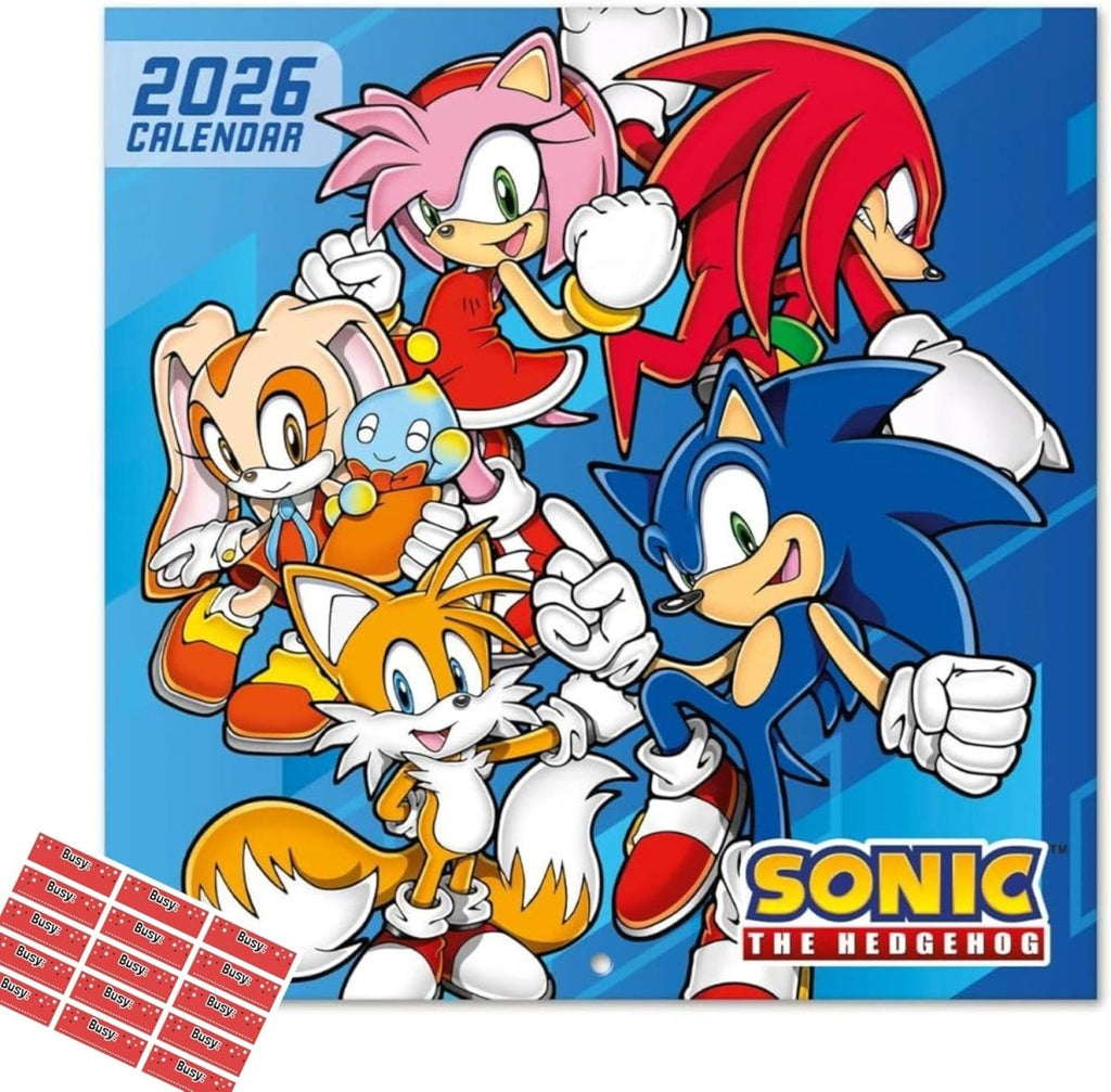 SALE Sonic the Hedgehog Calendar 2026 Square Wall Calendar - Inspire Newquay