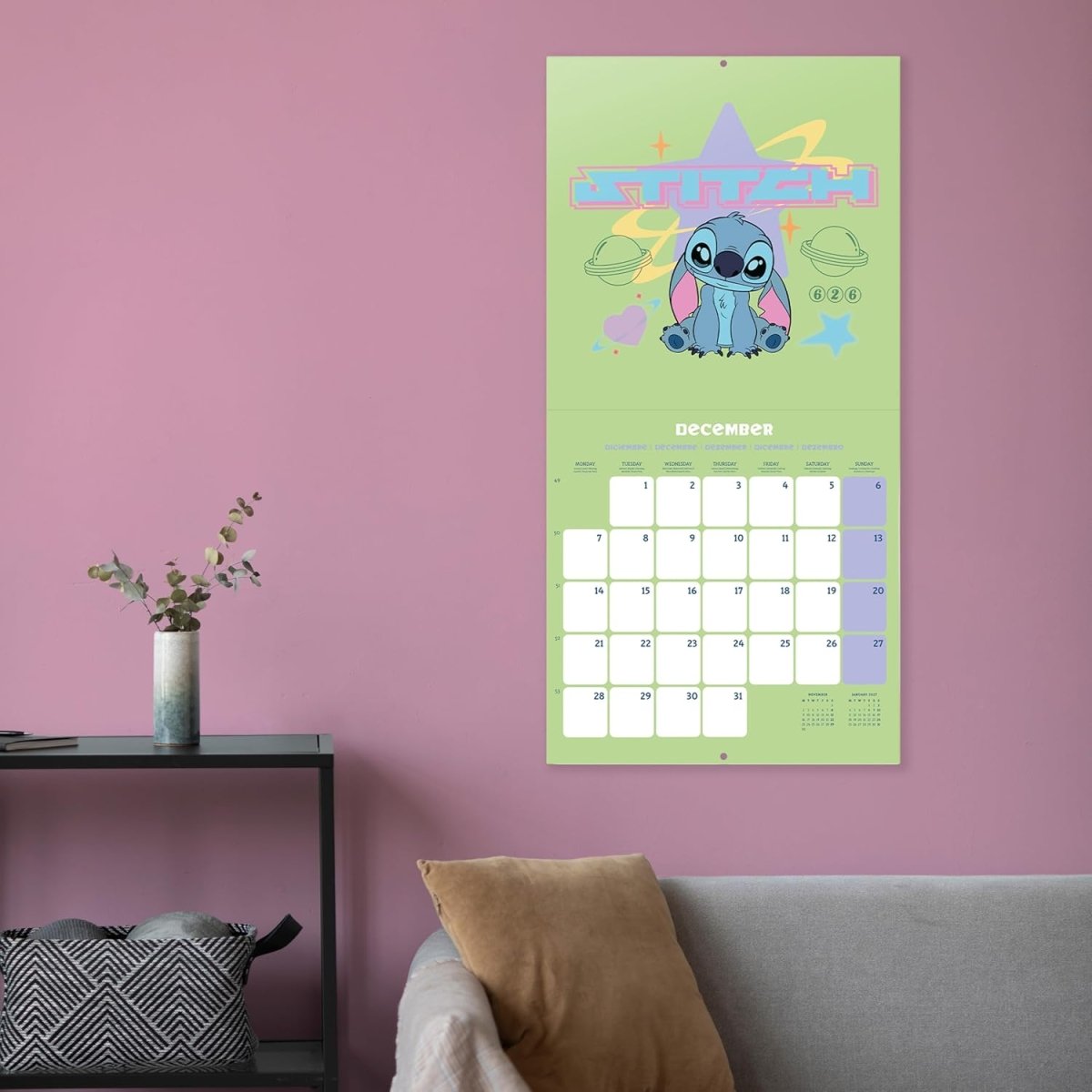 SALE! Wall Calendar 2026 - Disney Stitch Calendar 2026 - Inspire Newquay