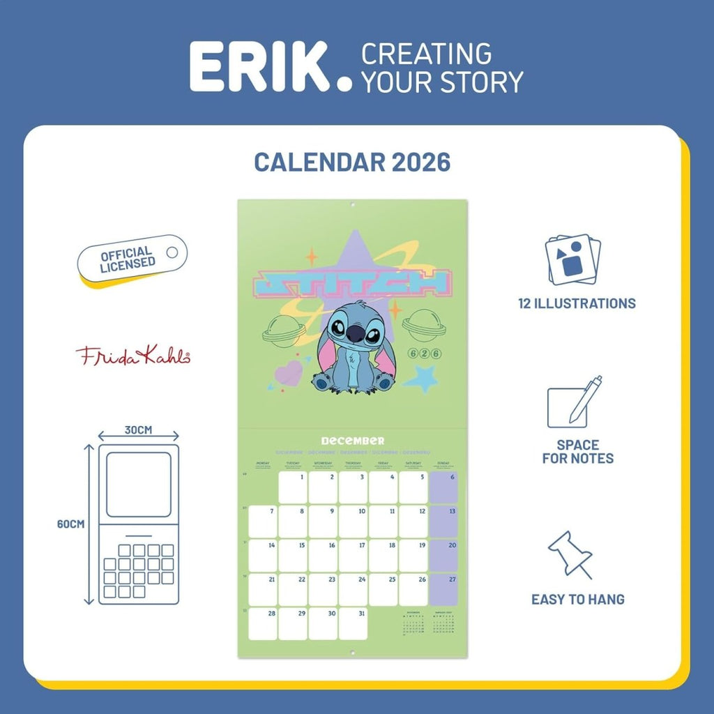 SALE! Wall Calendar 2026 - Disney Stitch Calendar 2026 - Inspire Newquay