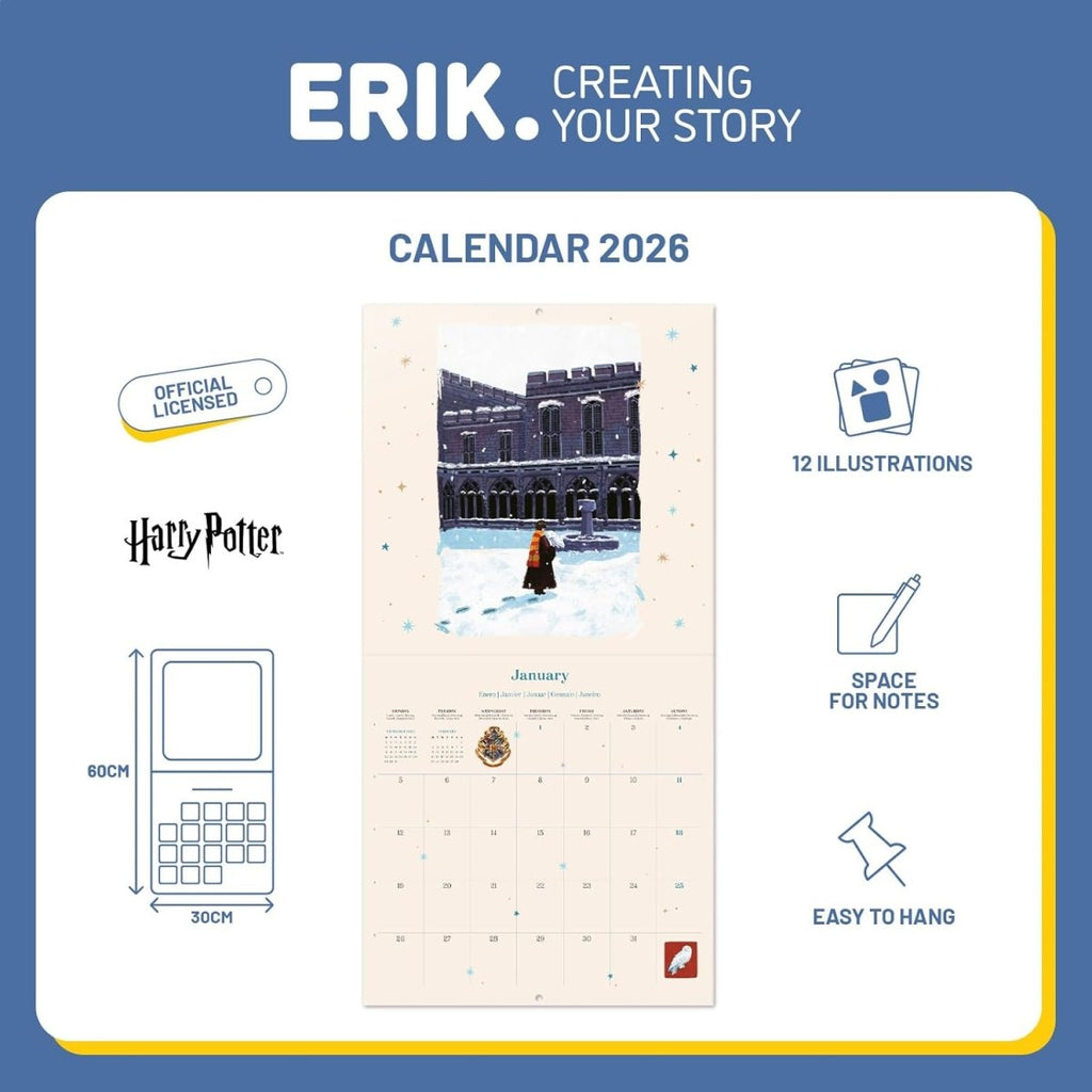 SALE! Wall Calendar 2026 - Harry Potter Calendar 2026 | Square 30 x 30 cm - 12 x 12 inches - Inspire Newquay