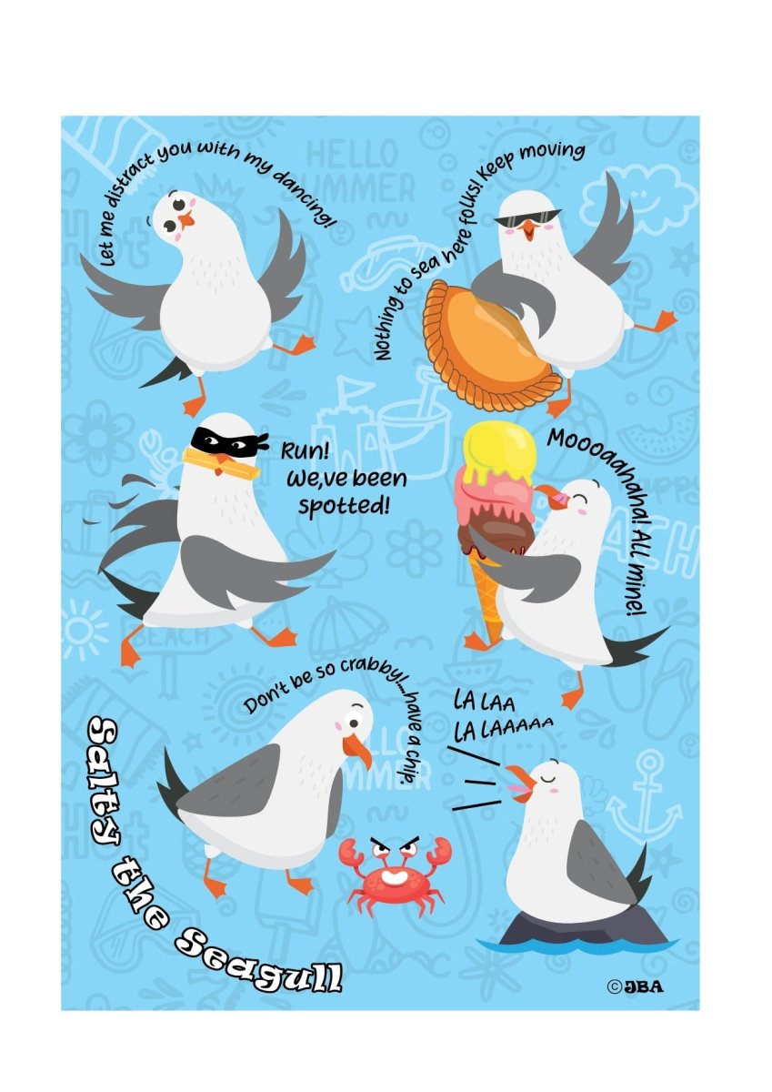 Salty the Seagull Tea Towel - Inspire Newquay