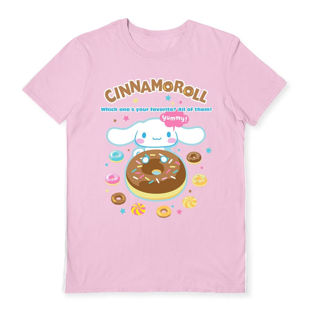 Sanrio (Cinnamoroll Yummy) Light Pink Unisex T - Shirt - Inspire Newquay