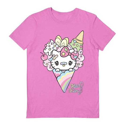 Sanrio (Hello Kitty Ice Cream) Azalea Pink Unisex T - Shirt (4 Sizes) - Inspire Newquay