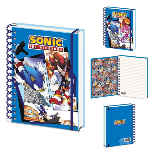 Sonic The Hedgehog (Comic Strip Jump Out) A5 3D Notebook - Inspire Newquay