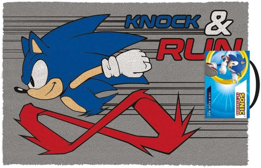 Sonic the Hedgehog Door Mat (Knock and Run) Coir Doormat - Inspire Newquay