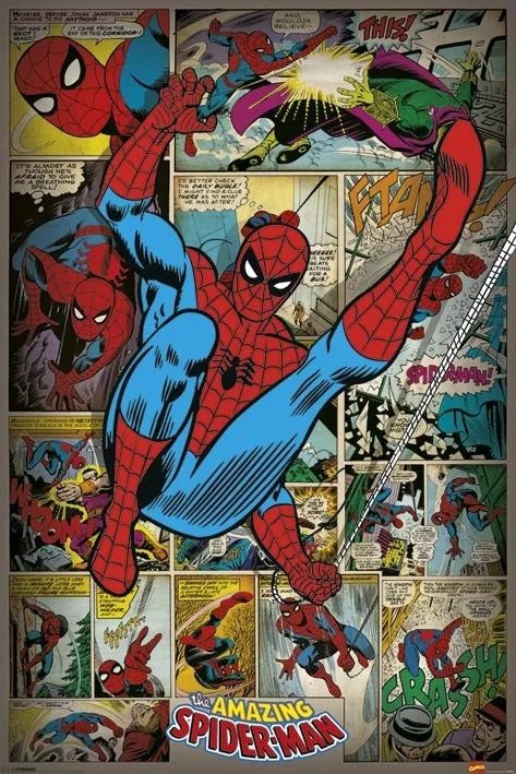 Spider-Man - Retro 60 x 80cm Poster - Inspire Newquay