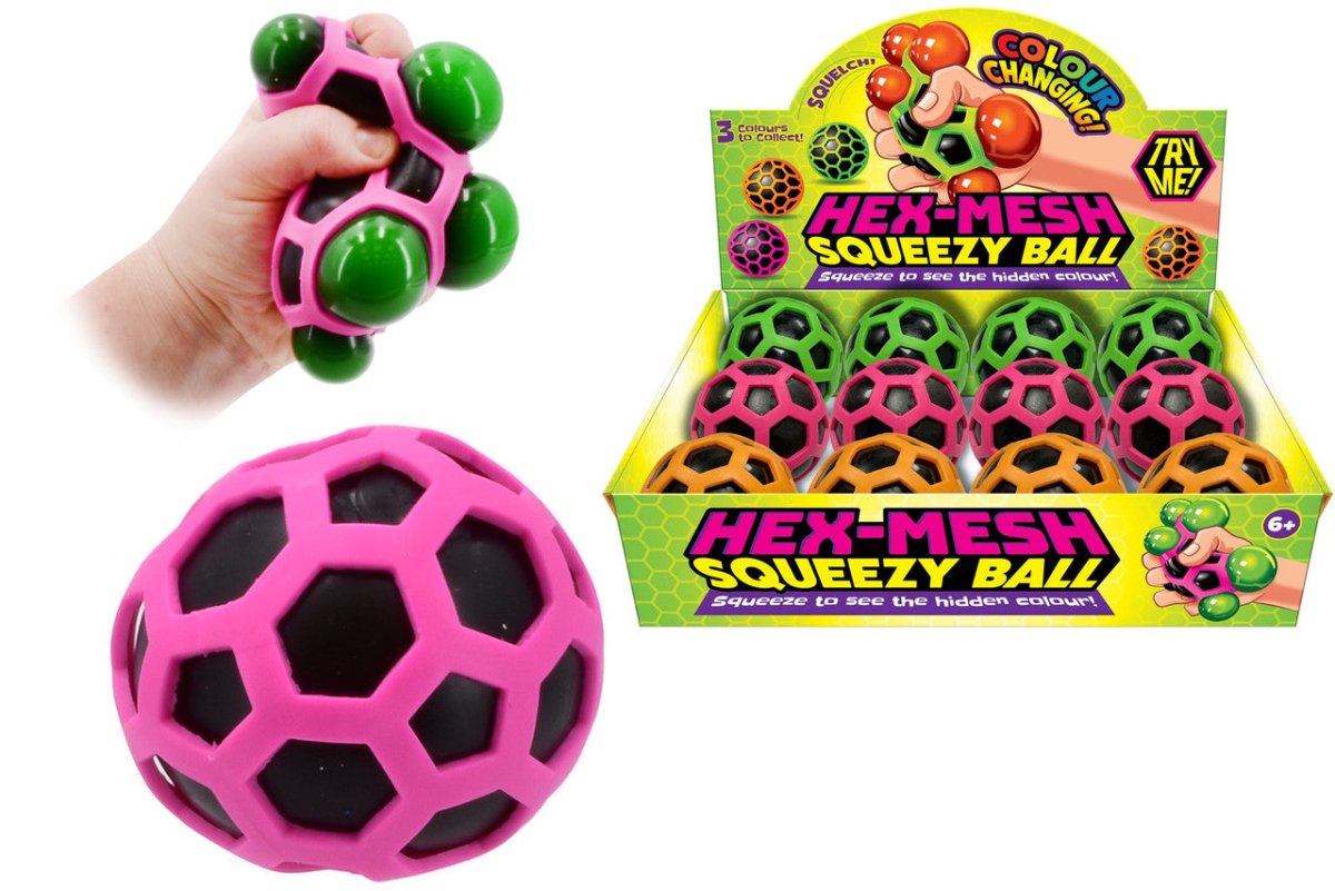 Squeeze Squishy 80mm Hex Ball ( 1 RANDOM supplied) - Inspire Newquay