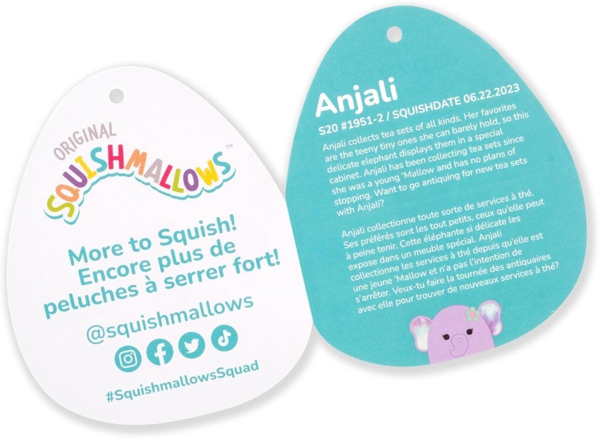 Squishmallow 7.5" Plush Anjali the Purple Elephant - Inspire Newquay