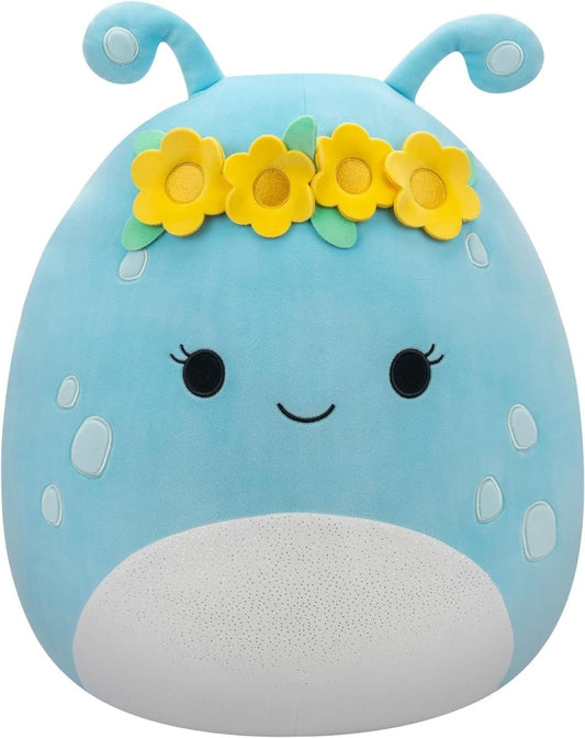 Squishmallows 16 - Inch - Natnat The Pastel Blue Alien with Flower Crown - Inspire Newquay