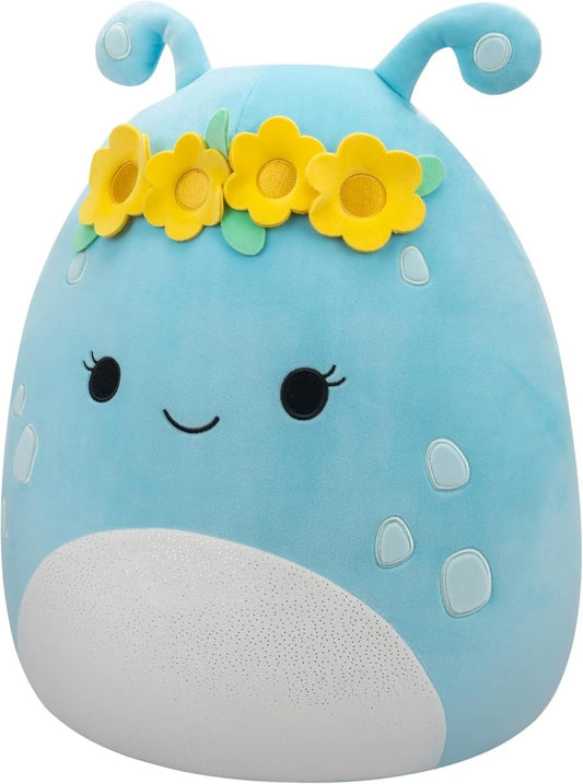 Squishmallows 16 - Inch - Natnat The Pastel Blue Alien with Flower Crown - Inspire Newquay