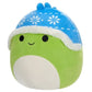 Squishmallows 7.5" Christmas Danny The Dino With Blue Hat - Inspire Newquay