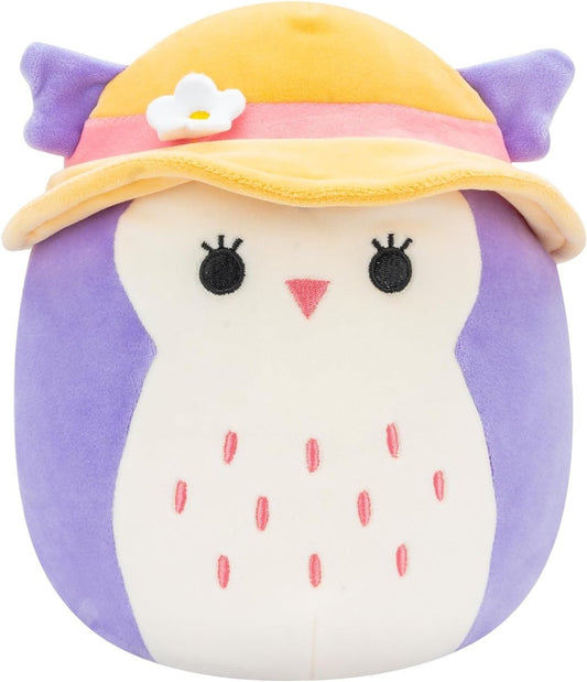 Squishmallows 7.5 - inch Plush - Holly the Purple Owl with Sun Hat - Inspire Newquay