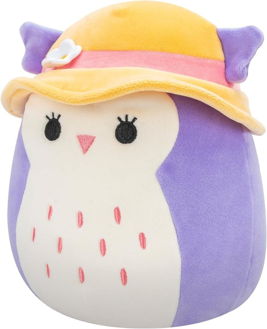 Squishmallows 7.5 - inch Plush - Holly the Purple Owl with Sun Hat - Inspire Newquay