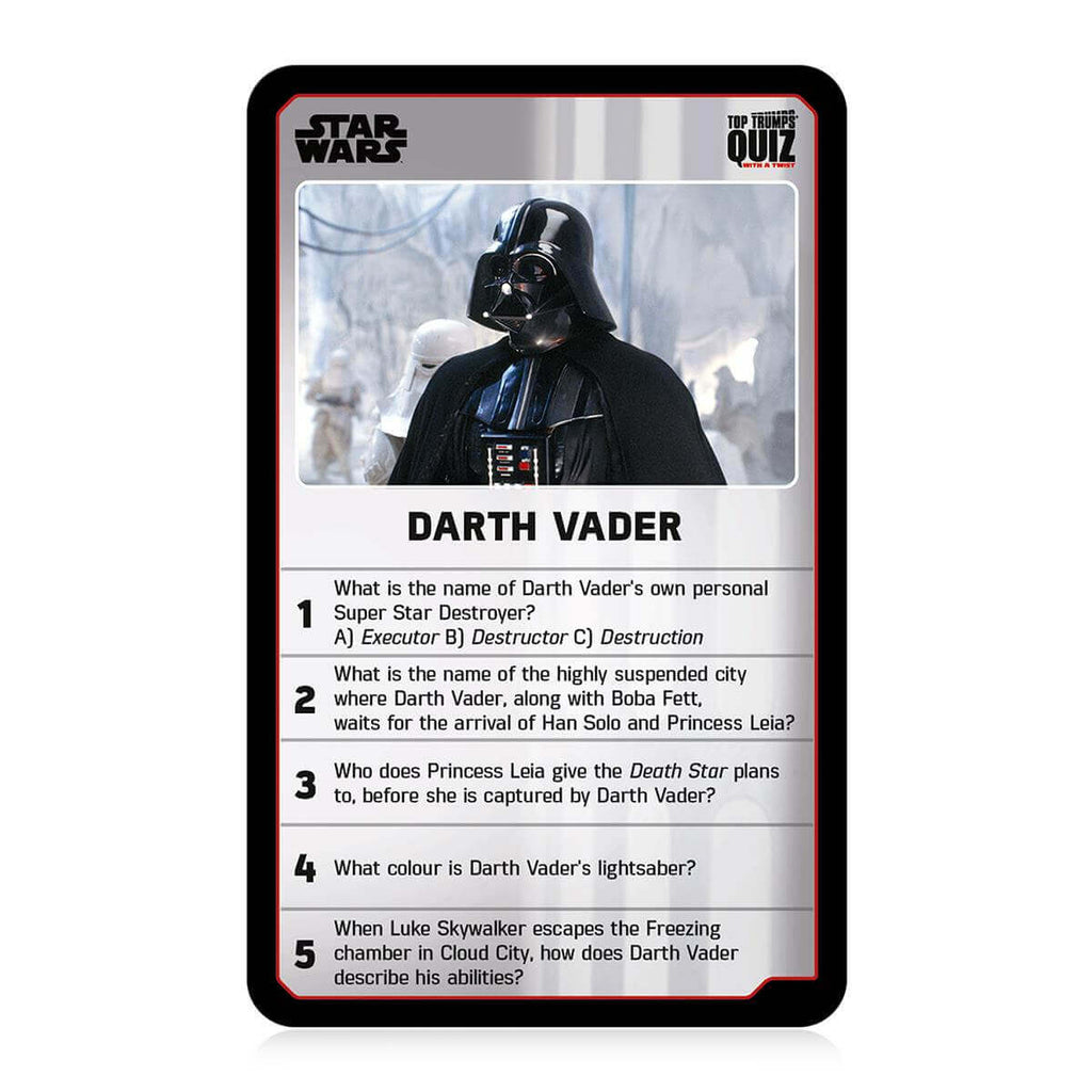 Star Wars 21 Top Trumps Quiz Card Game - Inspire Newquay