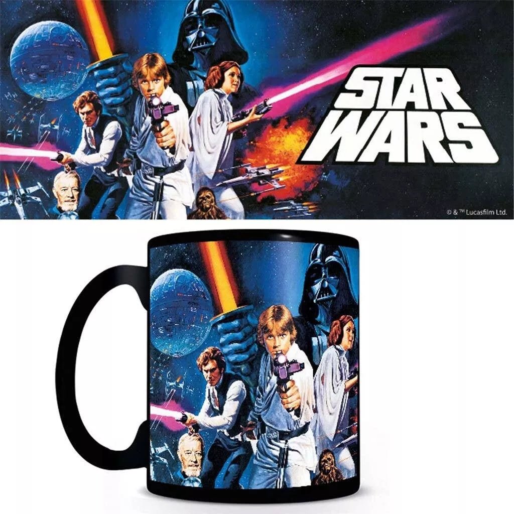 Star Wars (Classic) Black Coffee Tea Mug Retro Fan Gift - Inspire Newquay