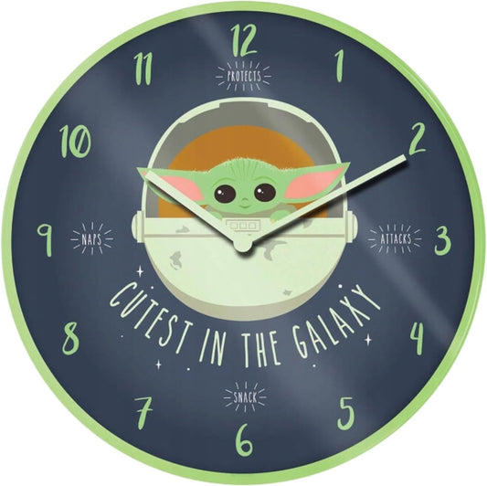 Star Wars: The Mandalorian (Cutest In The Galaxy) Clock - Inspire Newquay