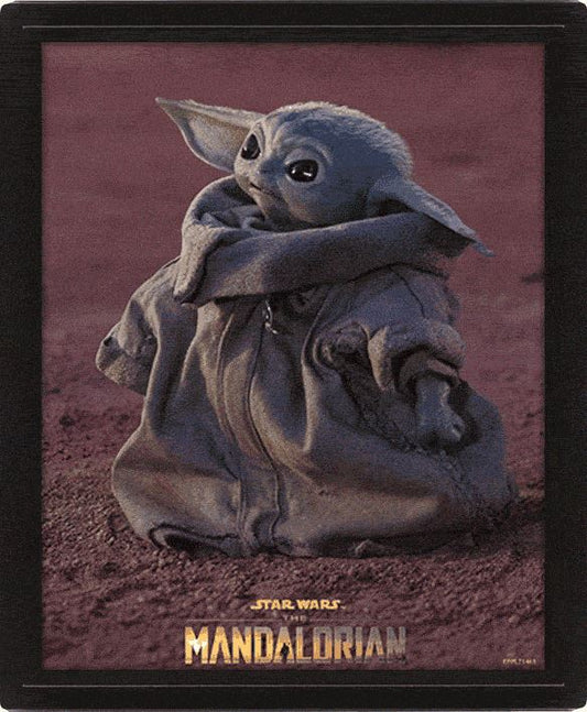 Star Wars: The Mandalorian (Grogu) 10 X 8" 3D Lenticular Poster (Framed) - Inspire Newquay