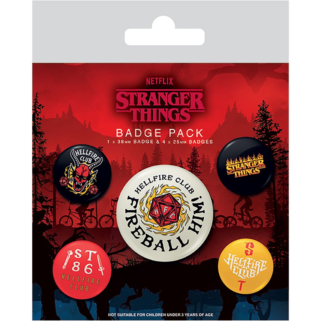 Stranger Things 4 (Hellfire Club) Badge Pack - Inspire Newquay