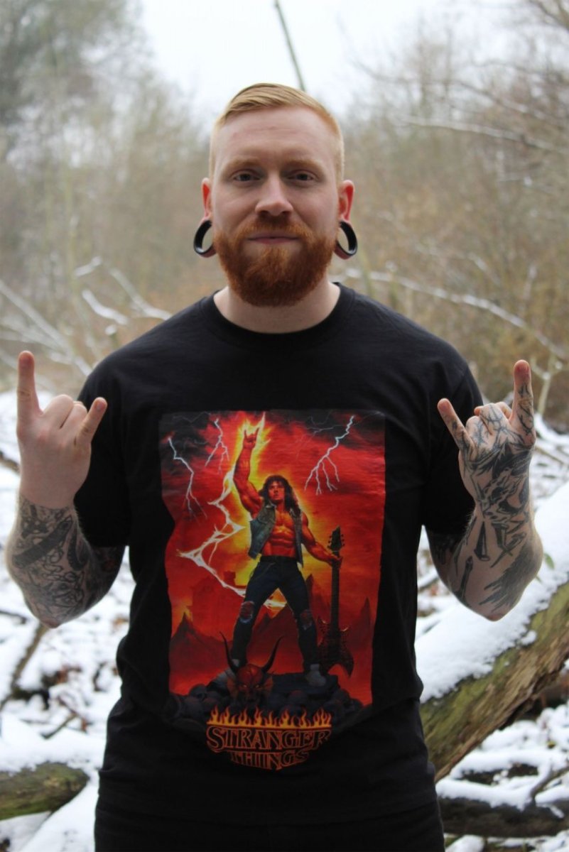 Stranger Things T - Shirt - Eddie Rocks - Inspire Newquay